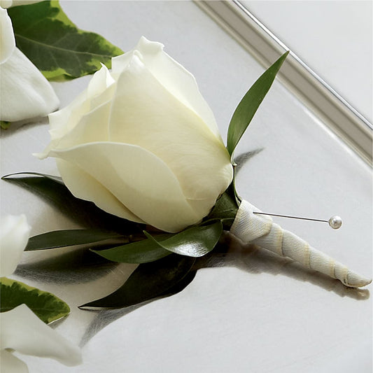 White Rose Boutonniere